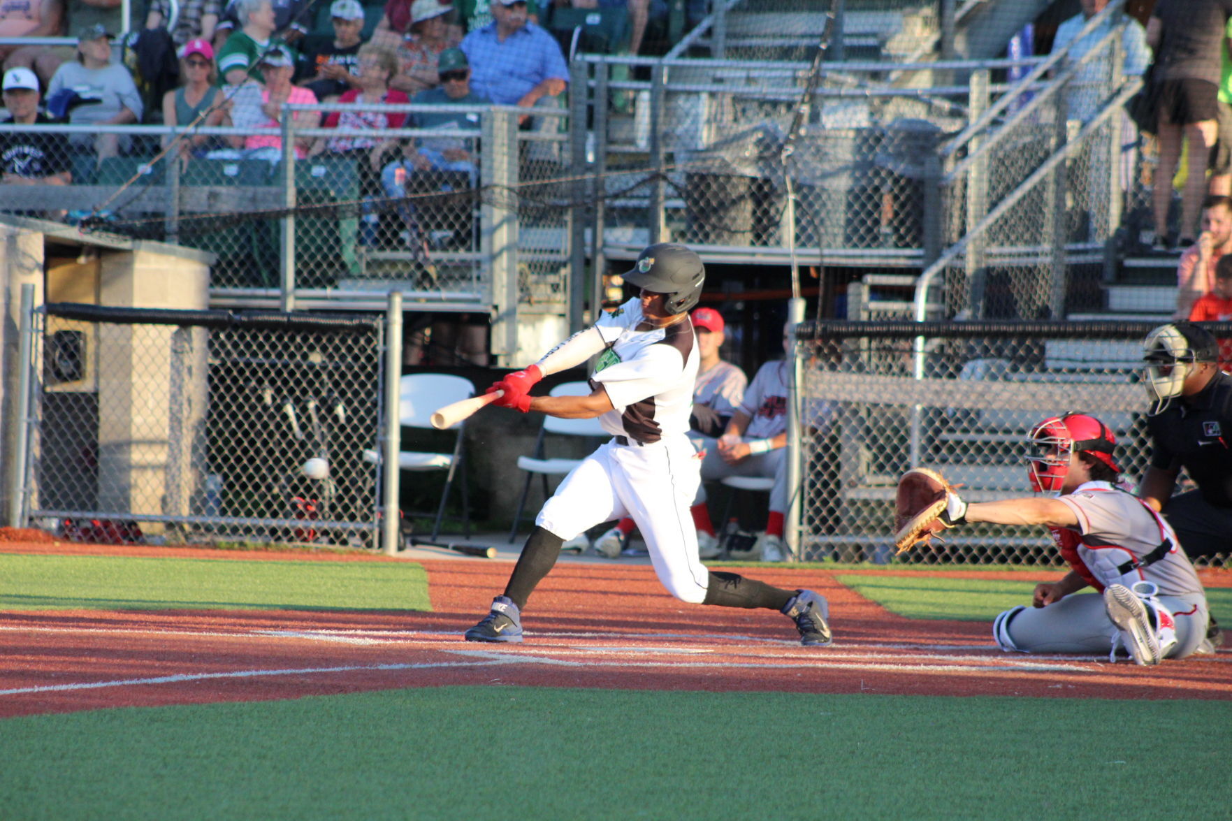 JT Reed hits a pitch